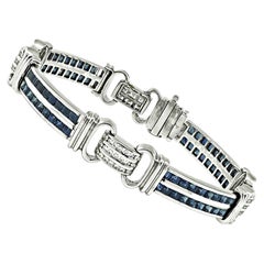 3.50ct Sapphire 1.50ct Diamond Gold Bracelet