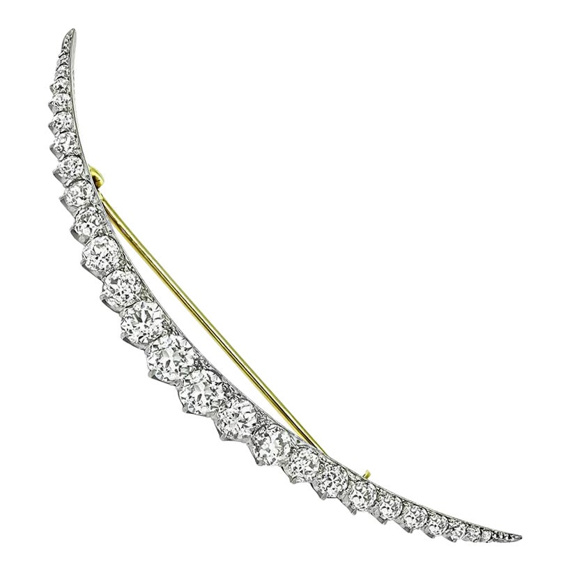 Victorian Bailey Banks and Biddle 3.50ct Diamond Crescent Pin