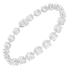 Real 21.35 Carat SI/H Round Brilliant Cut Diamond Bracelet 14 Karat White Gold