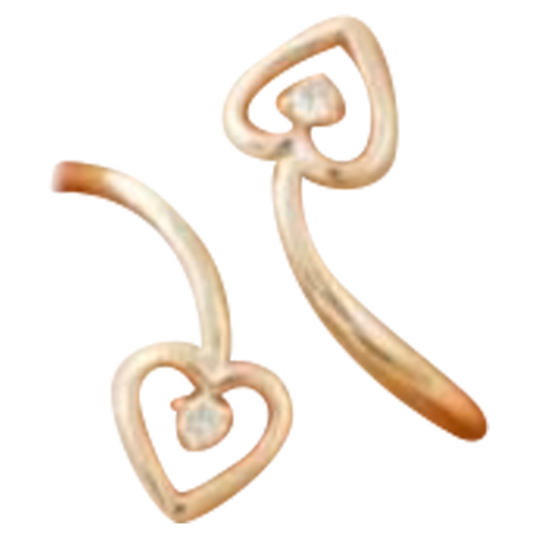 14K Yellow Gold Heart Shape Ring Genuine Round Diamond Open Designer ring Gift For Sale