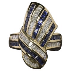 Anillo Nudo Zafiro Diamante 3,46 ct Oro Amarillo 18k