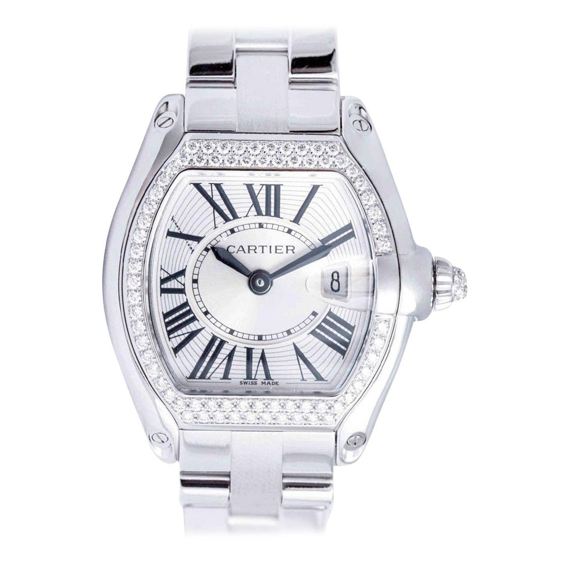Reloj de pulsera Cartier Roadster Diamante Oro Blanco 18K
