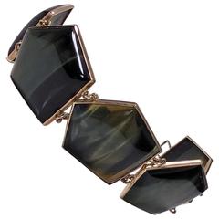 1970s Modernist Labradorite Gold Bracelet 6