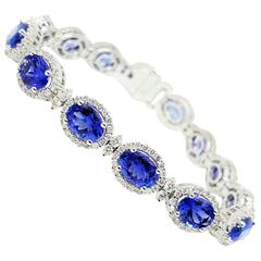 19.51 carats Tanzanite Diamond Gold Bracelet 8