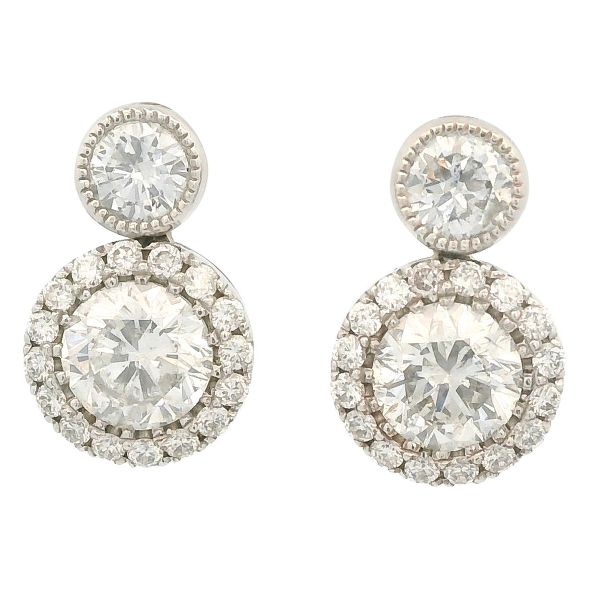 1.95 Carats diamond earrings