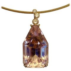 Michael Kneebone Morganite Diamond Gold Pendant