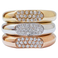 Bague en or rose 18 carats, or blanc et or jaune