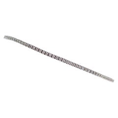 0.72 Carats Diamonds, 14 Karat White Gold Tennis Bracelet.