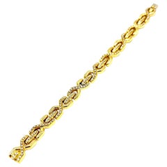 Bracelet en or jaune 18 carats et diamants brillants ronds de 3,02 carats
