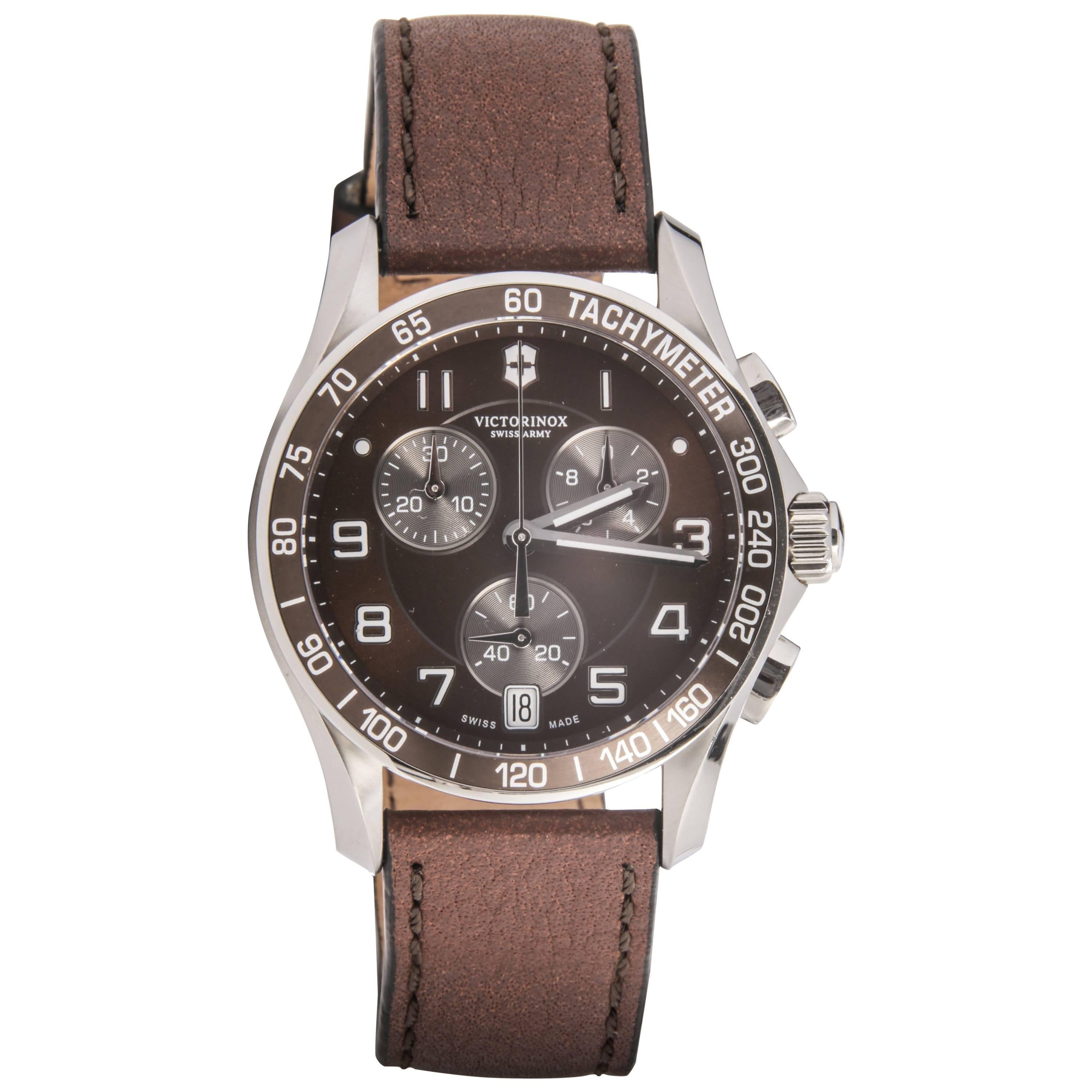 Victorinox Swiss Army Stainless steel Chrono Brown Dial Automatic Wristwatch