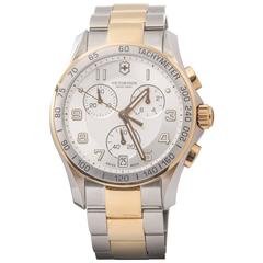 Victorinox stainless steel Gold Tone Swiss Army Chronograph Automatic Wristwatch
