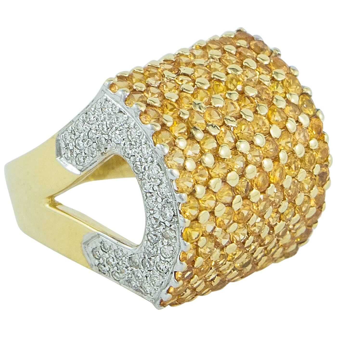 Yellow Sapphire Diamond yellow gold Ring