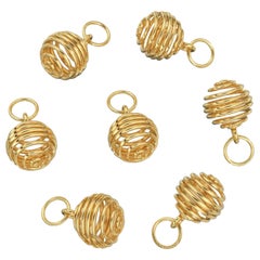 14K Solid Gold Spiral Round Charm Pendant For Jewelry Making Gold Charm Pendant.