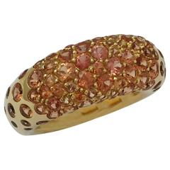 Chaumet  Caviar collection orange sapphire gold ring 