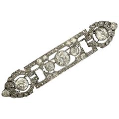 1920s Mauboussin Art Deco diamond platinum brooch 1