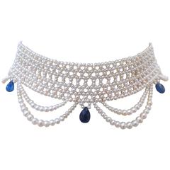 Marina J. Woven Pearl Draped Choker Necklace 11
