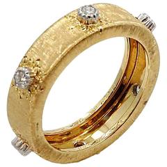Buccellati Classica Diamond Two Color Gold Band Ring