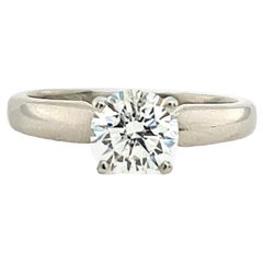 Platinum Solitaire Diamond Ring Set With 1.03ct Brilliant Diamond