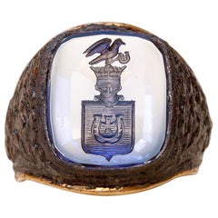 Antique Rare Polish Noble Sapphire, Gold and Iron Ring Jastrzębiec Szlachta