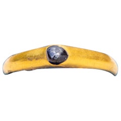 English Medieval Sapphire Stirrup Ring Religious Ring 13th Century Sri Lanka
