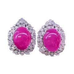 Pendientes de oro de 18 quilates con 31,00 quilates de rubíes de Birmania y 9,40 quilates de diamantes con certificación AIG