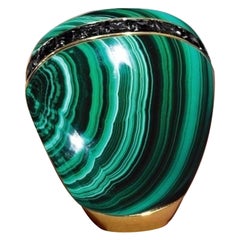 Malachite Onyx 18K Gold Ring for Her