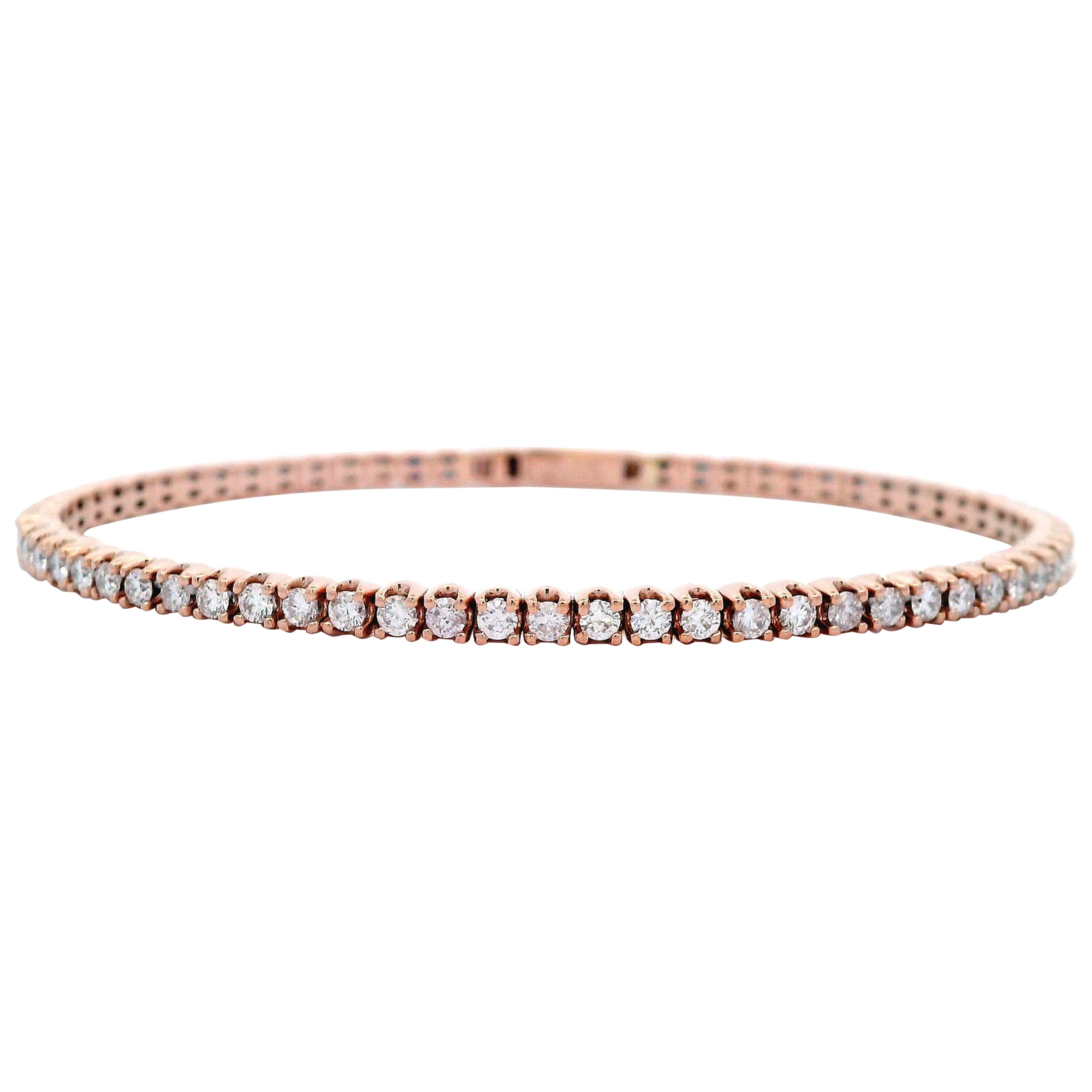 Alexander Beverly Hills Bracciale Tennis Flessibile con Diamante 2.26ct Oro Rosa in vendita