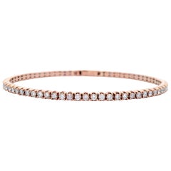 Alexander Beverly Hills 2.26ct Diamond Flexible Tennis Bangle Bracelet Rose Gold