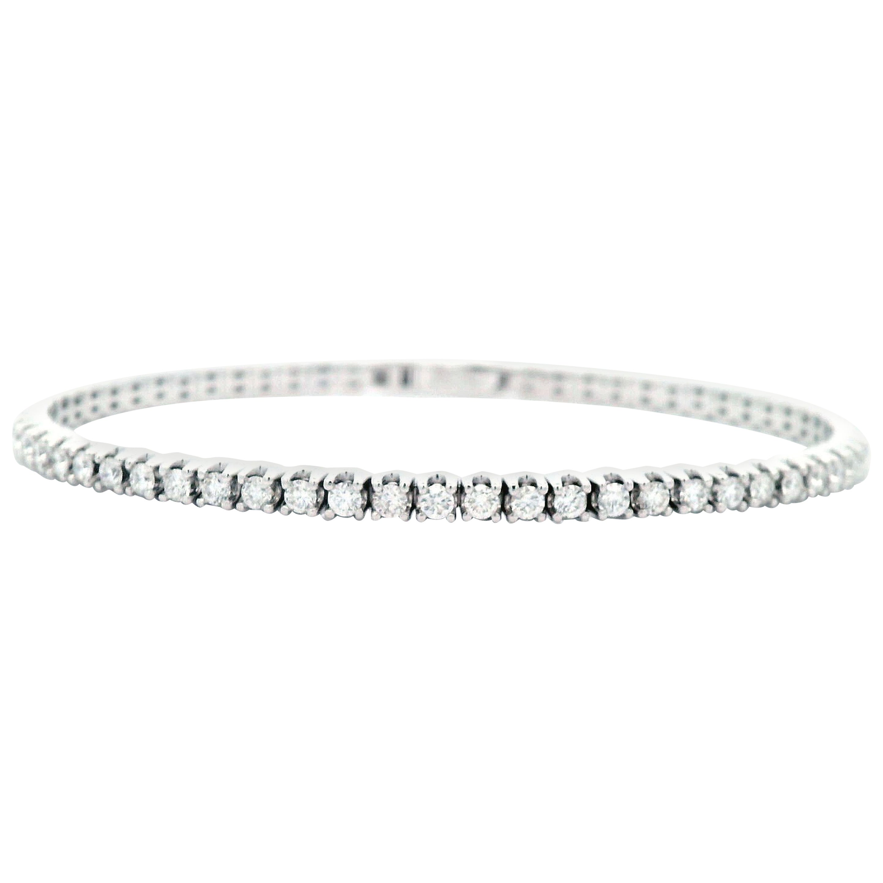 Alexander Beverly Hills 2.38ct Diamond Flexible Tennis Bangle Bracelet Gold For Sale
