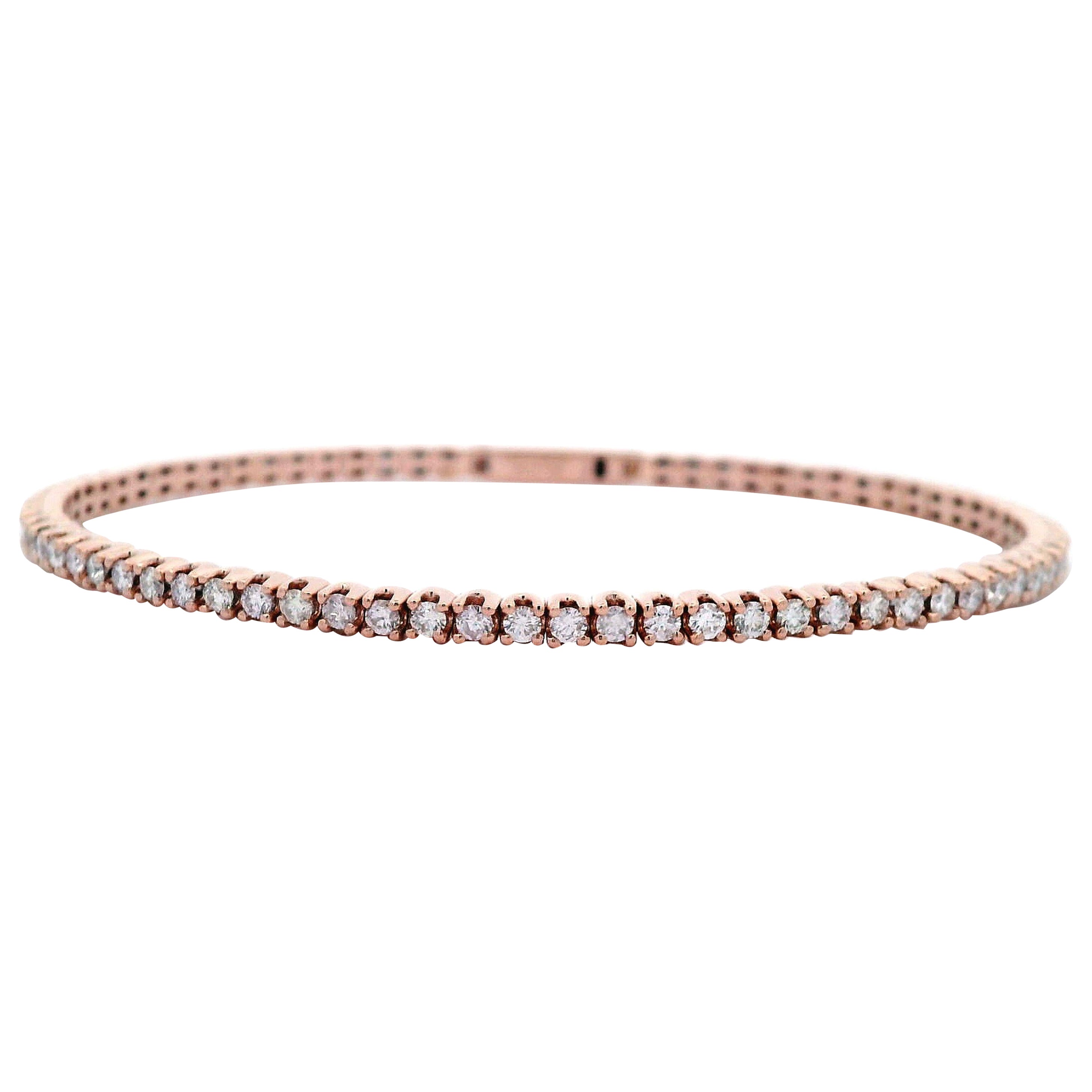 Alexander Beverly Hills Bracciale Tennis Flessibile con Diamante 1,85ct Oro Rosa