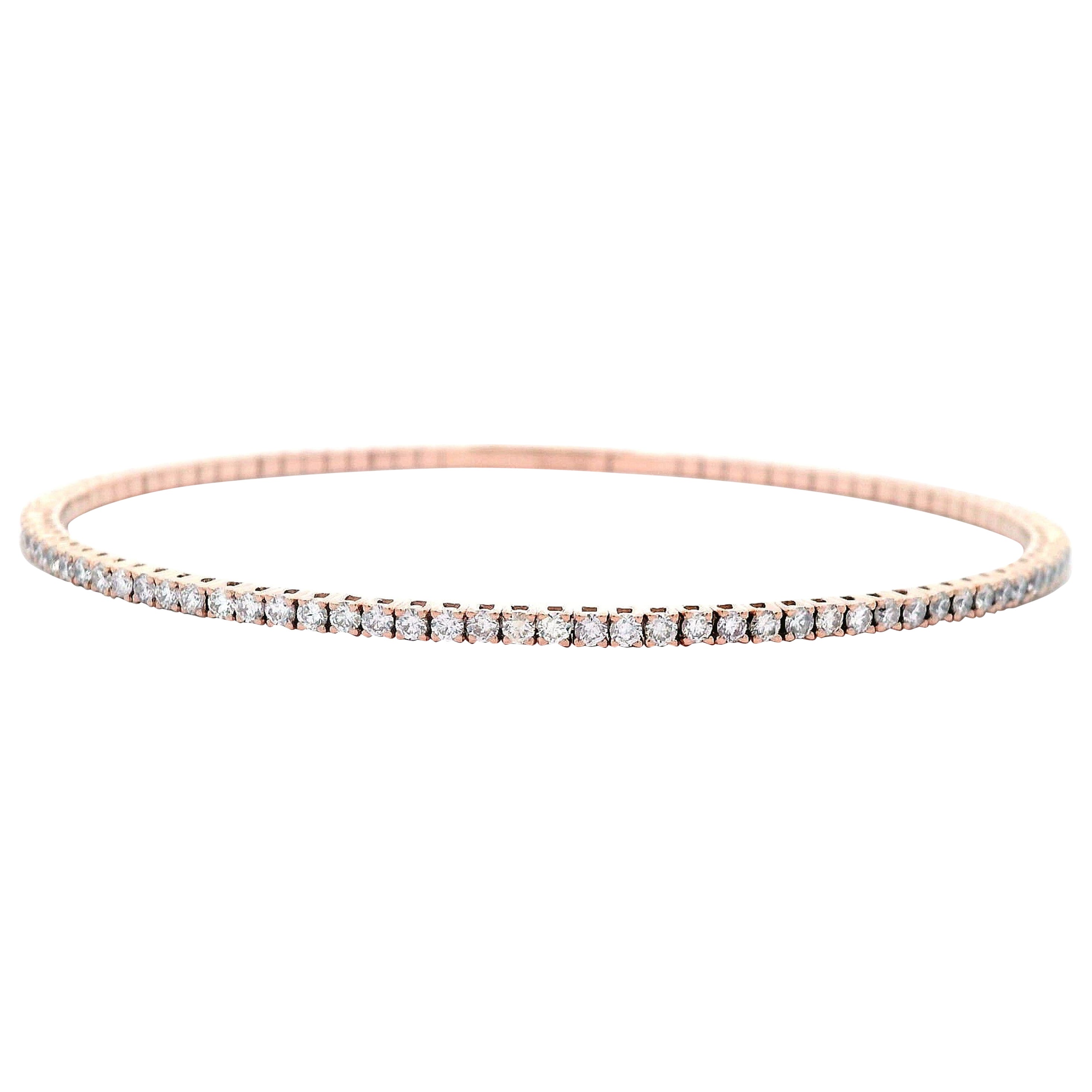 Alexander Beverly Hills Bracciale Tennis Flessibile con Diamante 1.61ct Oro Rosa