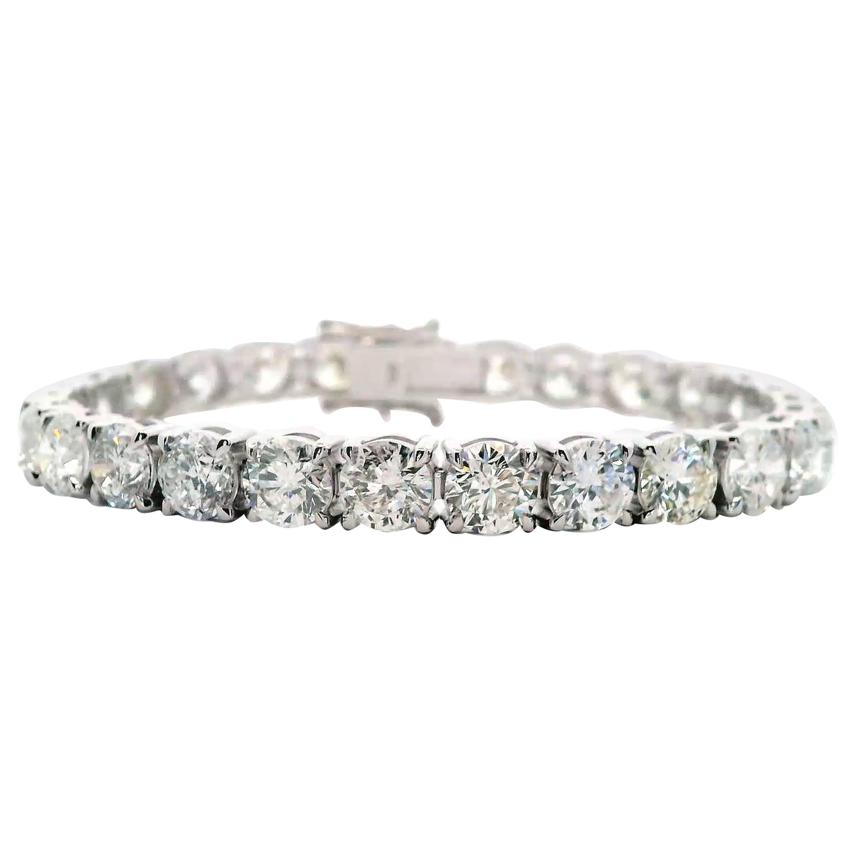 Alexander Beverly Hills Bracelet tennis 18 carats avec diamants 26,75 carats « Avg 0,99 carat »