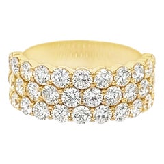 Alexander Beverly Hills 2.70ct Round Three-Row Diamond Half Eternity Ring 18k
