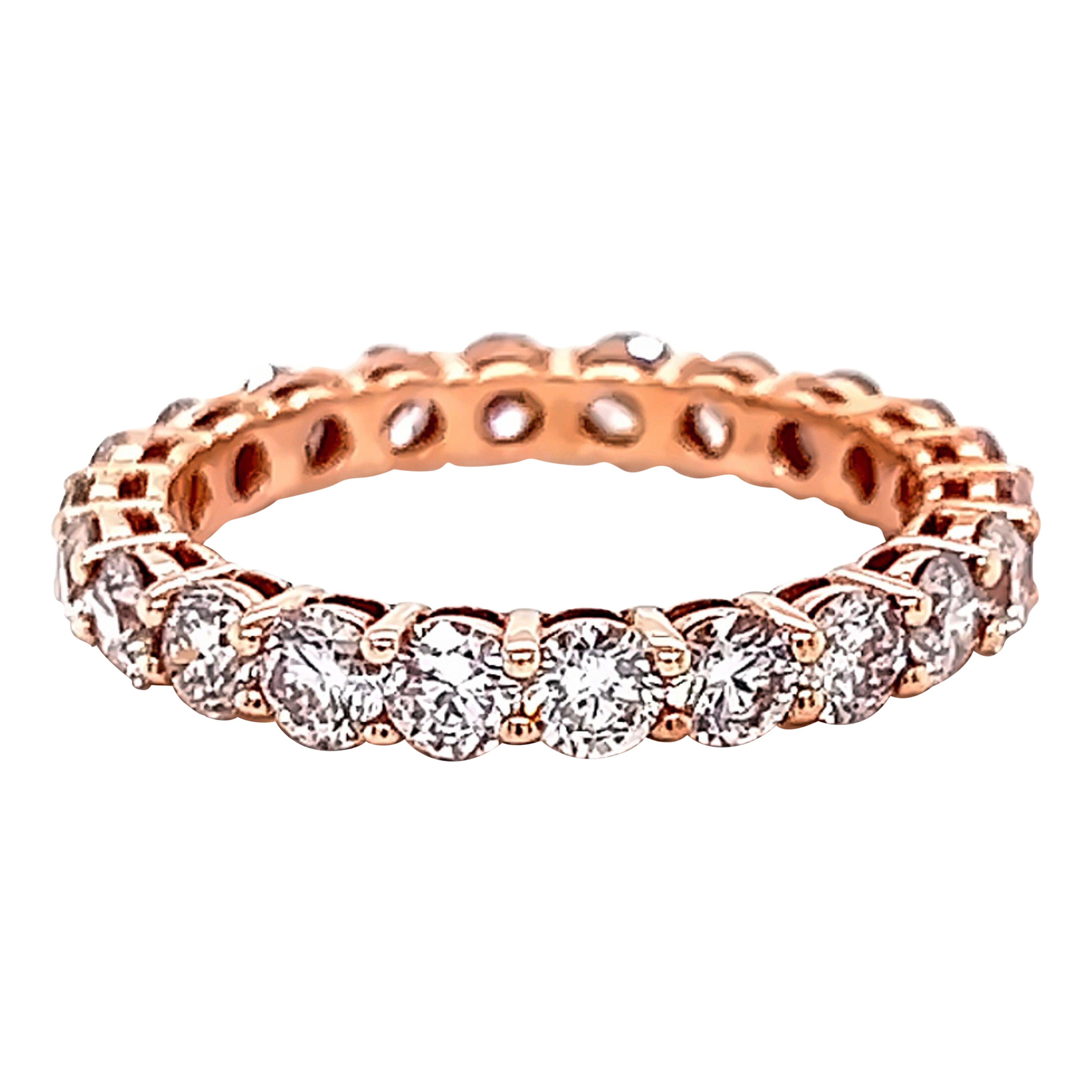 Alexander Beverly Hills 2.18ct Round Diamond Eternity Band Rose Gold 5.75