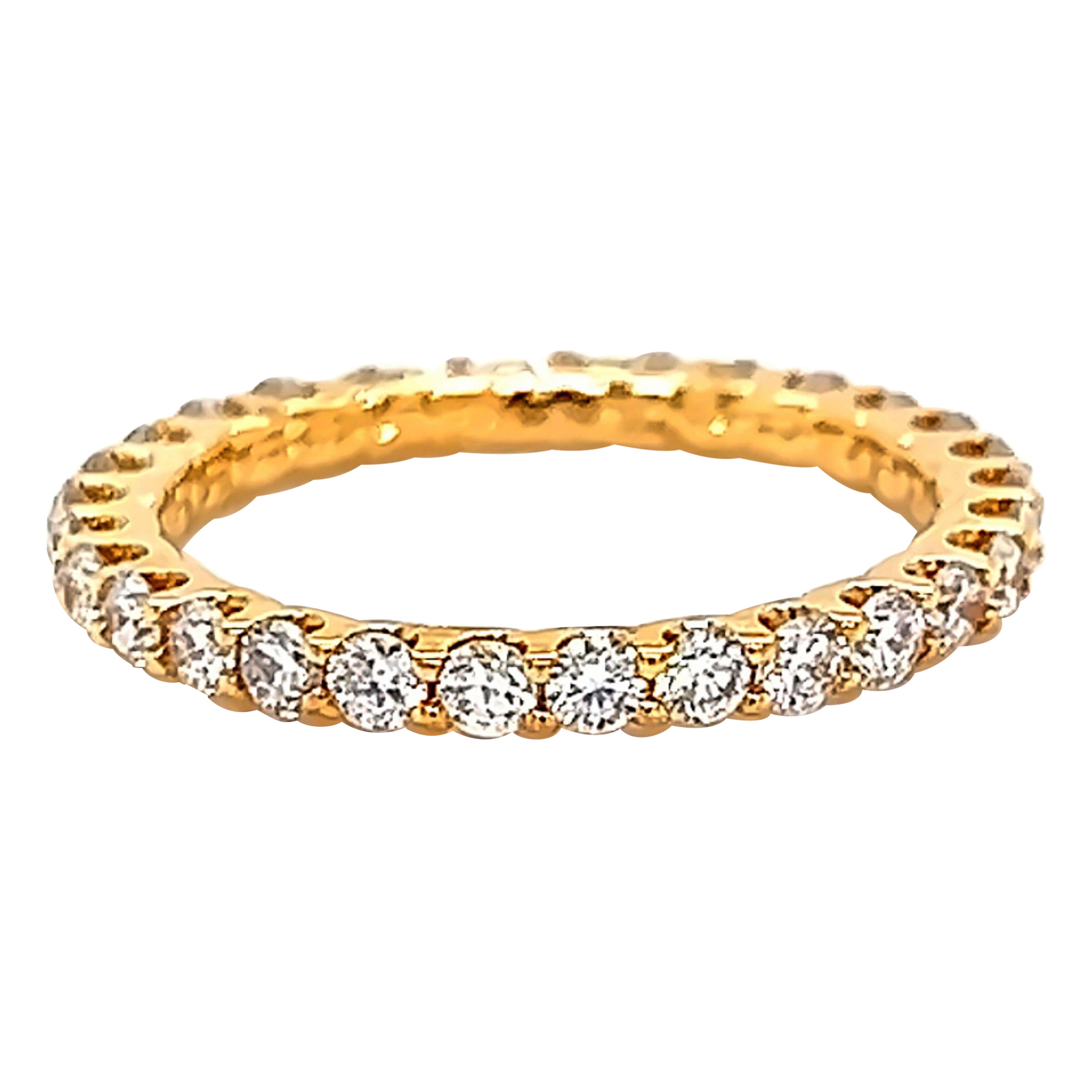 Alexander Beverly Hills 0.93ct Round Diamond Eternity Band 18k Yellow Gold 4.75