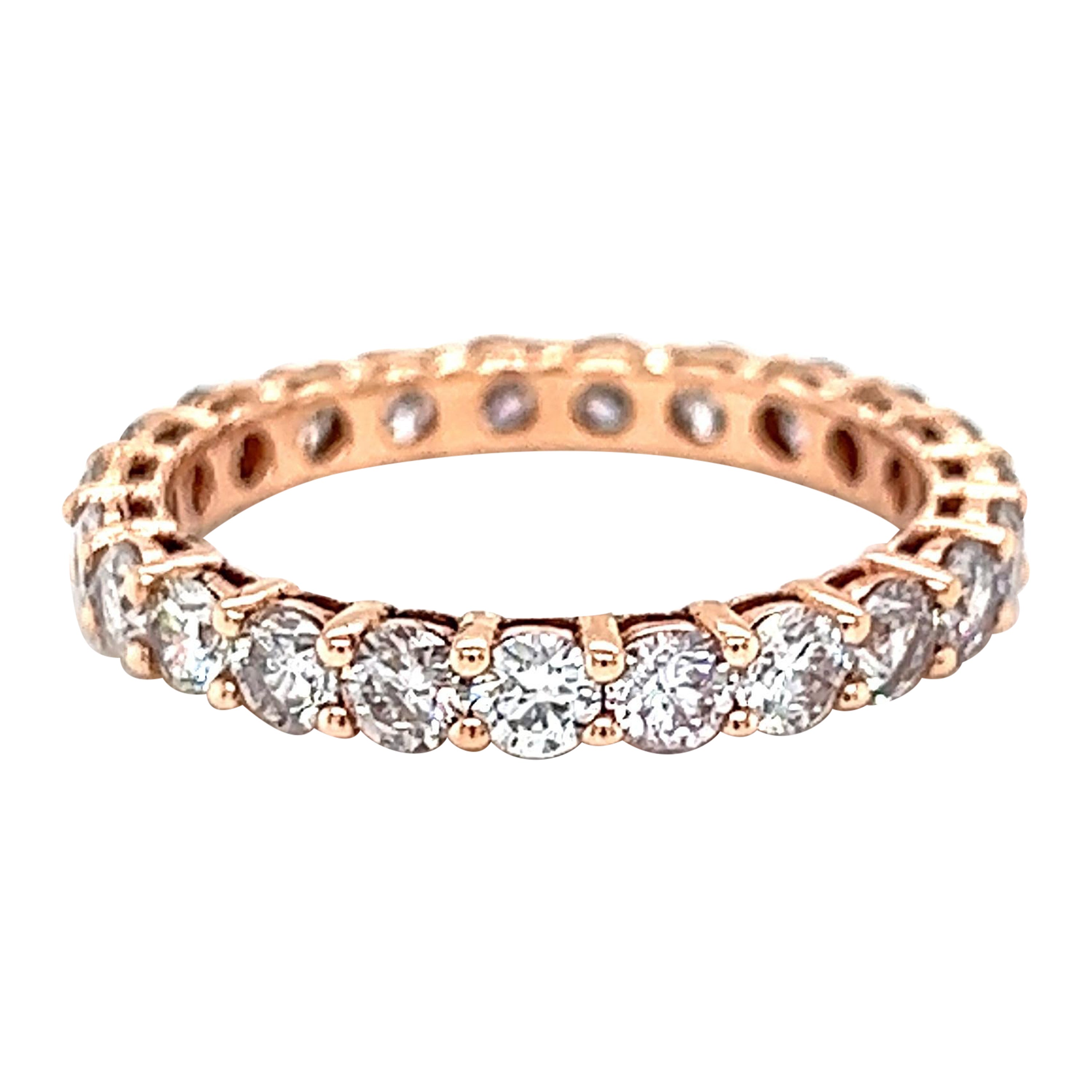 Alexander Beverly Hills 1.83ct Round Diamond Eternity Band Rose Gold 6 For Sale