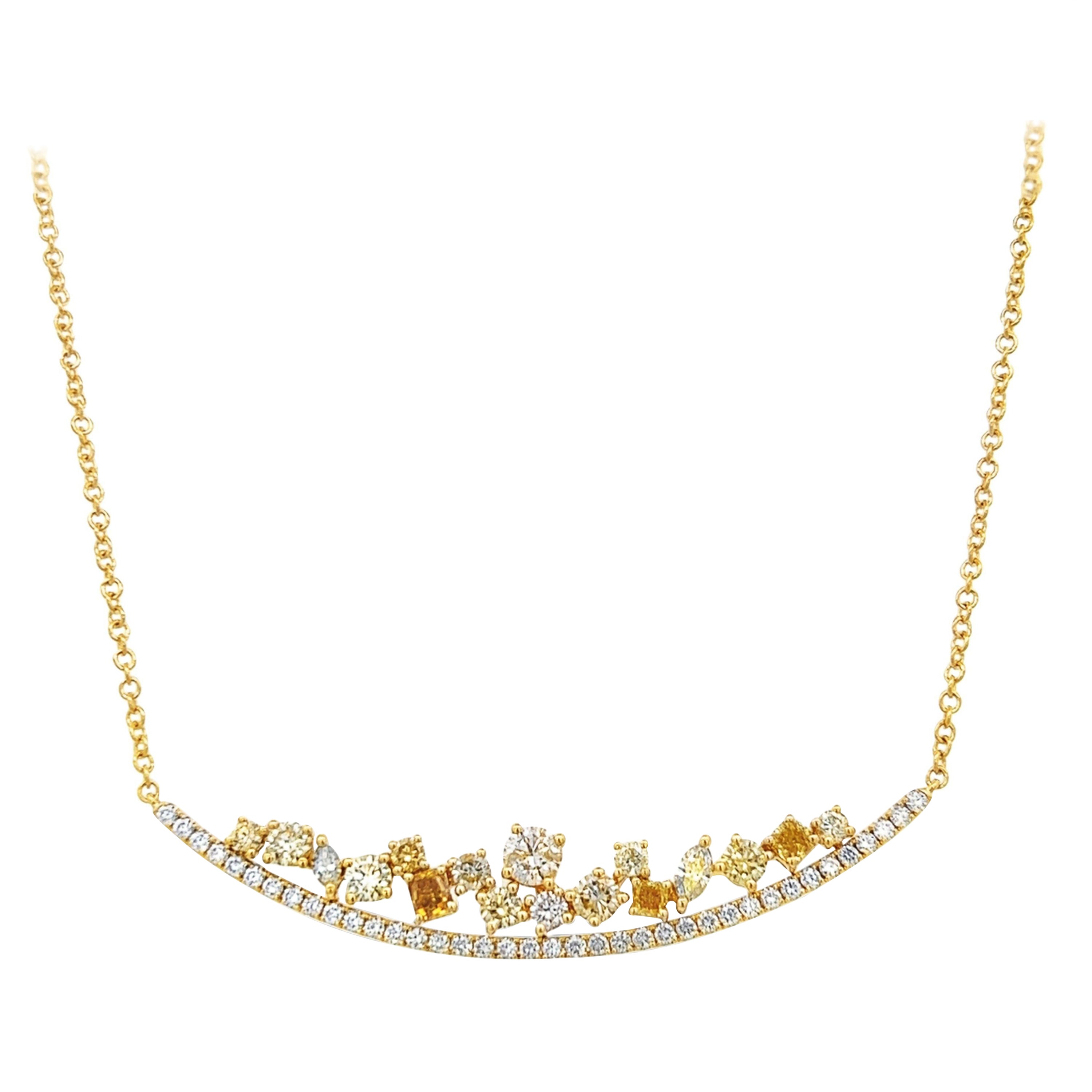 Alexander Beverly Hills 2.79ct Multi Color Diamond Pendant Necklace 18k