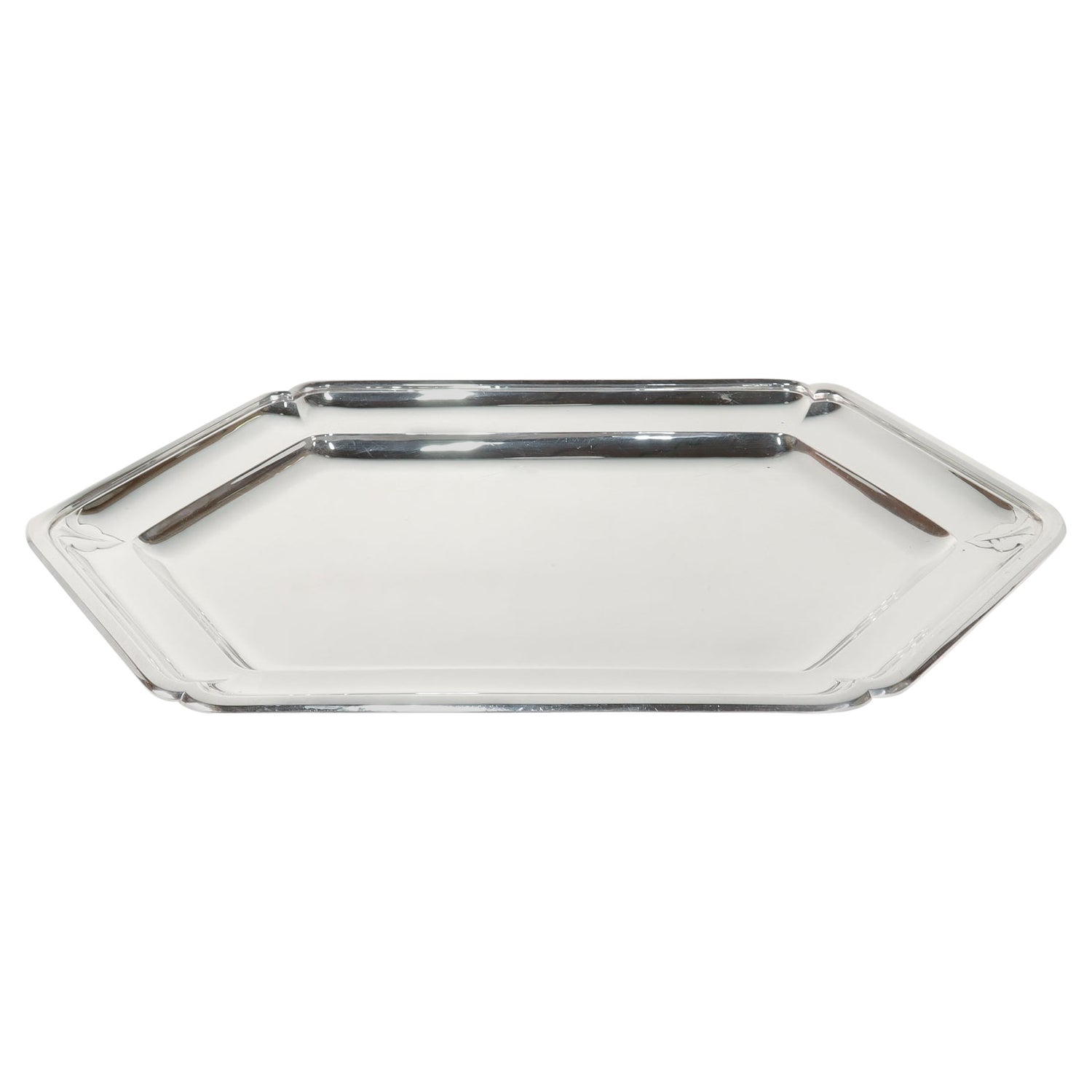 Cartier / Robert Linzeler Art Deco 950 Sterling Silver Serving Tray / Platter