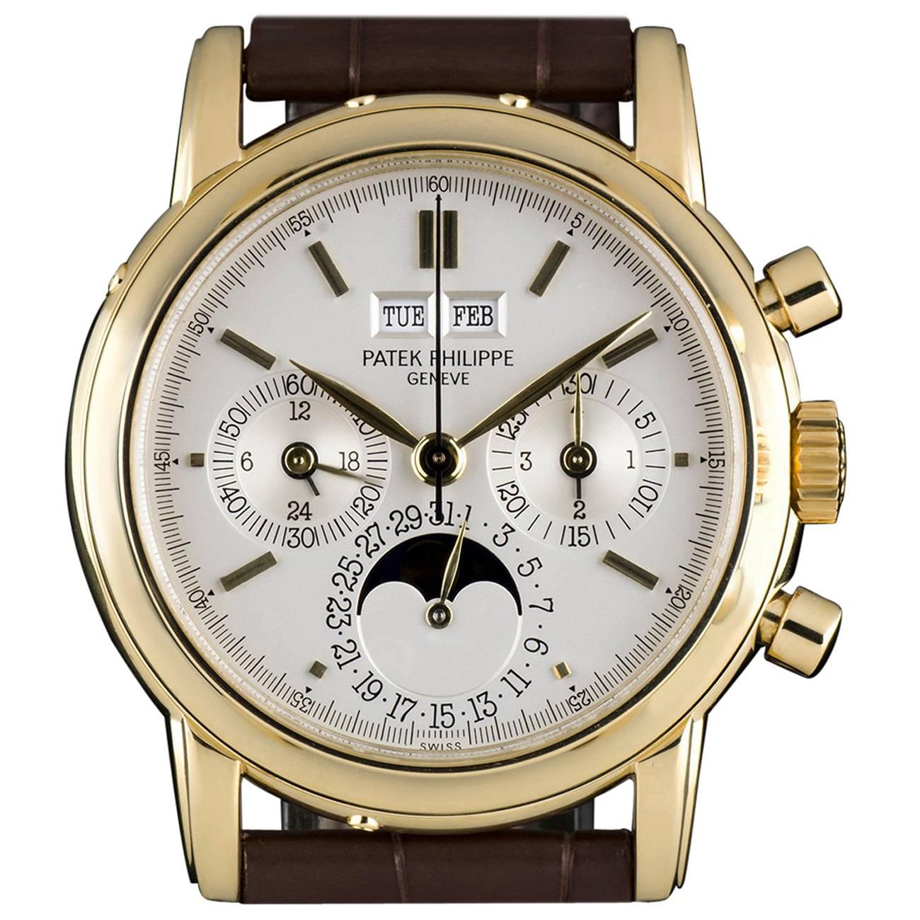 Patek Philippe Gold Perpetual Calendar Chronograph Wristwatch
