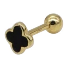 Clous d'oreilles trèfle à feuilles de farine en or massif 14 carats pour femmes, cadeau de mariage
