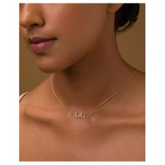 Collana con diamanti in oro 14k Collana con nome in oro giallo per gli amanti Regalo per lei