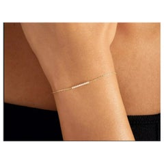 14K Gold Diamant-Bar-Armband aus massivem Gold mit Diamanten für Damen, Diamantschmuck-Geschenk