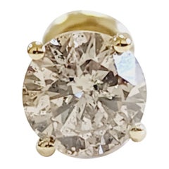 0,88 Karat natürlicher Diamant Runder Diamant-Ohrstecker aus Gelbgold 14 Karat