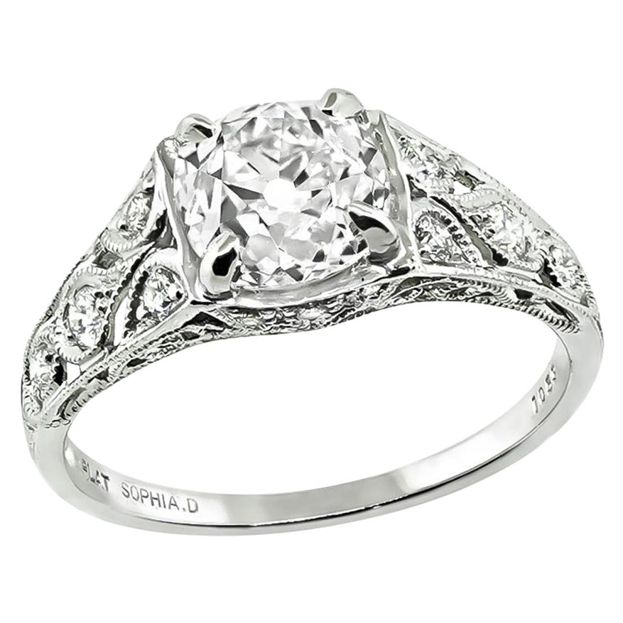 Estate Sophia D GIA Certified 1.33ct Diamond Engagement Ring