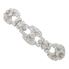 Bracciale vintage in platino con diamanti da 17,26 carati