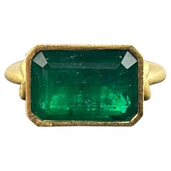 Anello di fidanzamento con smeraldo Love Me Knot Vintage - Inspired in oro giallo 18K 5.19 Car