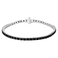 Sterling Silver 5.0 Cttw Treated Black Diamond Classic Tennis Bracelet