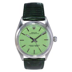Rolex Oyster Perpetual avec un cadran vert menthe fini sur mesure, années 1960