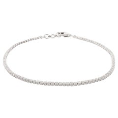 Pulsera apilable de línea de diamantes de 1 quilate Regalo para novias en oro blanco macizo de 18 quilates