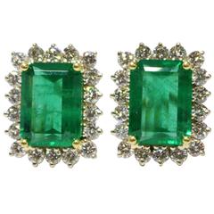 Emerald Cut Emerald Earrings